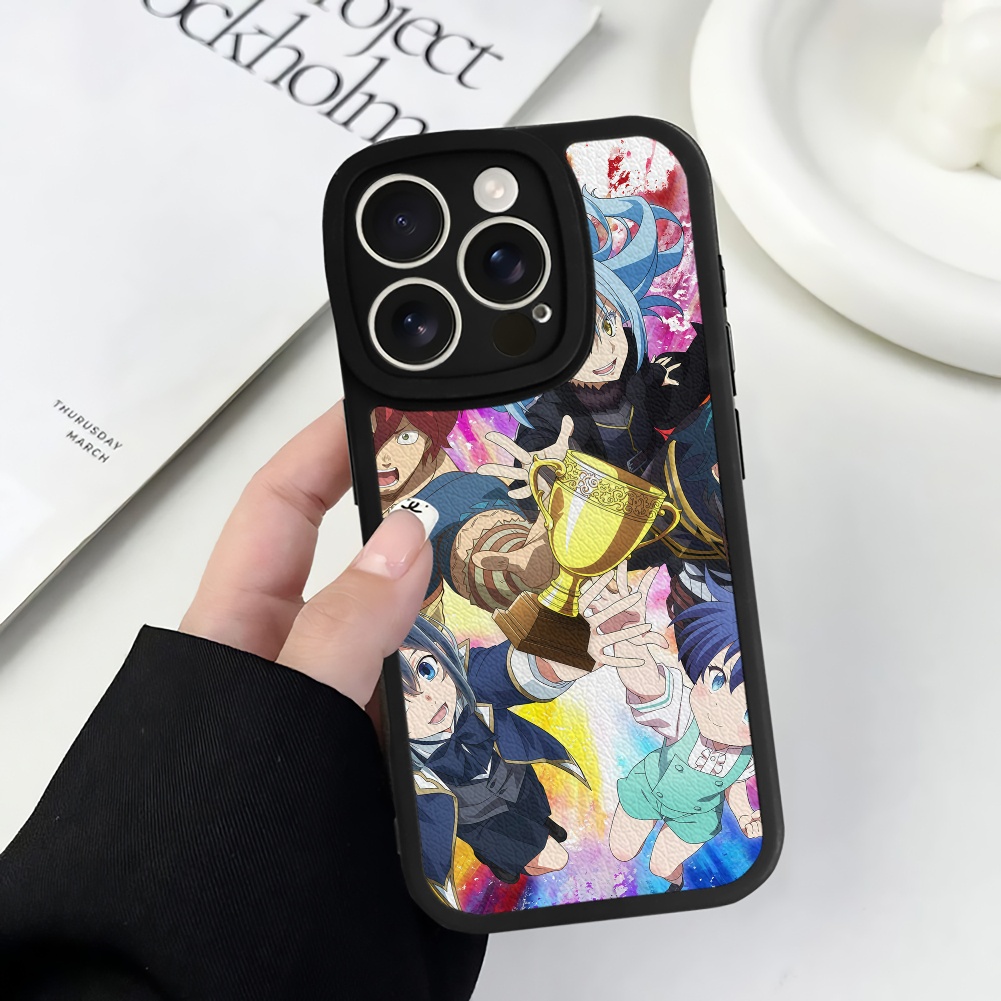 （画像用） 転スラ Regarding Reincarnated to Slime 【iPhone 16シリーズ対応】シリコンスマホケース（レザー調） 材質：シリコン